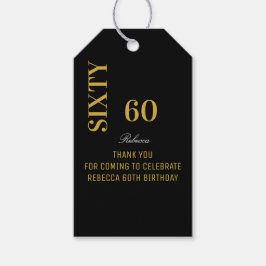 Elegantes Script Birthday Black & Gold Vielen Dank Geschenkanhänger