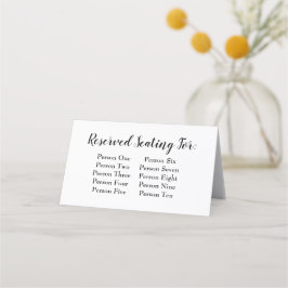 Elegantes Script Black Wedding Table Seating Chart Platzkarte