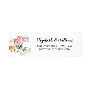 Elegantes Script Blush Floral Einfache Moderne Hoc