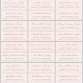 Elegantes Script Blush Gold Wedding Guest Address Aufkleber
