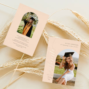 Elegantes Script Boho Abschluss Arch Foto Folieneinladung