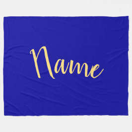 Elegantes Script Bold Rich Royal Blue Background Fleecedecke