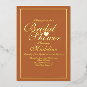 Elegantes Script Border Heart Brautparty Foil Inv Folieneinladung