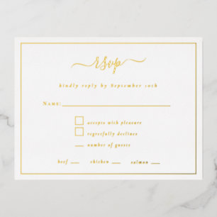Elegantes Script Border Party RSVP Karte Luxury Fo