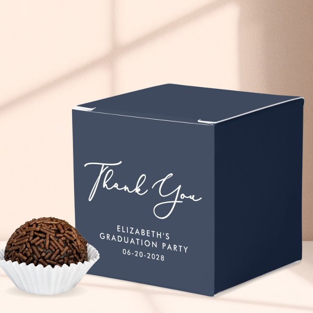 Elegantes Script BueGraduation Party Vielen Dank Geschenkschachtel (Von Creator hochgeladen)