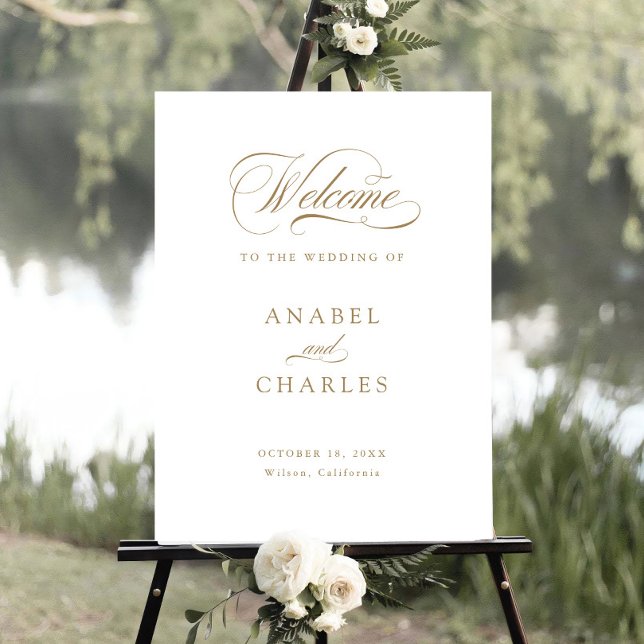 Elegantes Script Calligrafy Minimal Willkommenszei Poster (Von Creator hochgeladen)