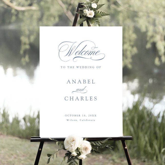 Elegantes Script Calligrafy Minimal Willkommenszei Poster (Von Creator hochgeladen)