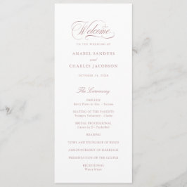 Elegantes Script Calligraphy Blush Wedding Program Programm