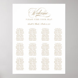 Elegantes Script Calligraphy Minimal Seating Chart Poster