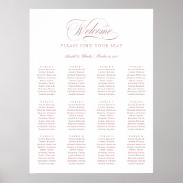 Elegantes Script Calligraphy Minimal Seating Chart Poster