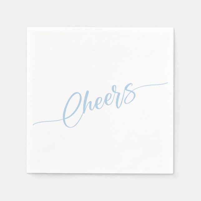 Elegantes Script Cheers Party Serviette (Vorderseite)