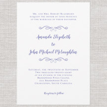 Elegantes Script Classic Wedding Periwinkle Blue