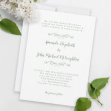 Elegantes Script Classic Wedding Sage Green in