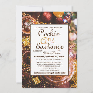 Elegantes Script Cookie Exchange Weihnachtsgeschen Einladung