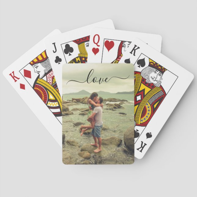 Elegantes Script Custom Foto Bicycle Playing Cards Spielkarten (Rückseite)