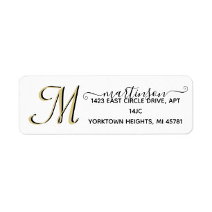 Elegantes Script Custom Gold     MonogramLabel