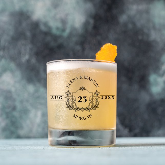 Elegantes Script Custom Wedding Whiskey Glass Whiskyglas (Von Creator hochgeladen)