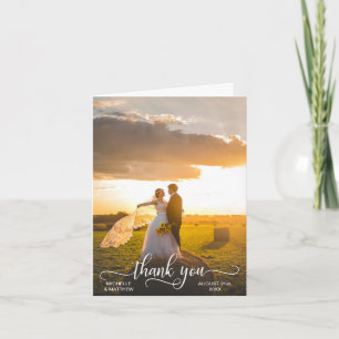 Elegantes Script DANK YOU wednote card FOTO Dankeskarte