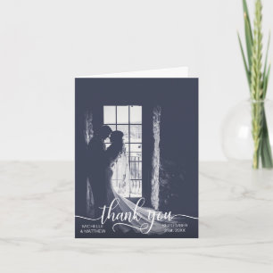 Elegantes Script DANK YOU wednote card   FOTO Dankeskarte