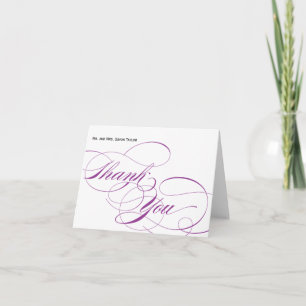 Elegantes Script Dankeschön Card - Lila Dankeskarte