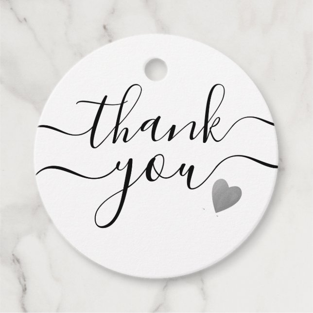 Elegantes Script Dankeschön Gastgeschenk Hochzeit Geschenkanhänger (Vorderseite)