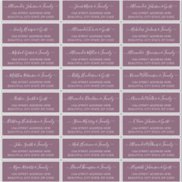 Elegantes Script Dusty Mauve Wedding Guest Address Aufkleber
