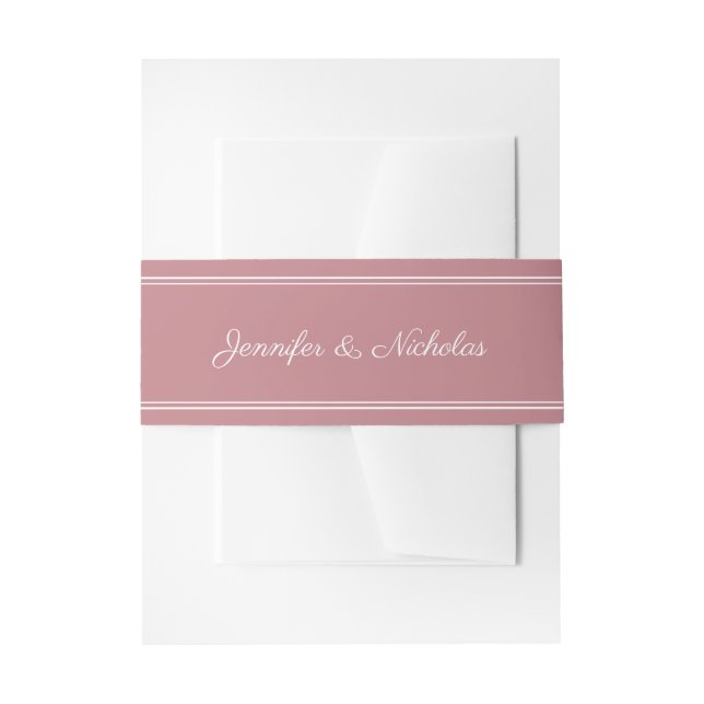 Elegantes Script Dusty Pink Wedding Einladungsbanderole (Vorderseite Beispiel)