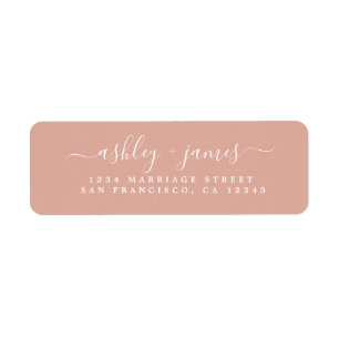 Elegantes Script Dusty Pink Wedding Rücksendeadres
