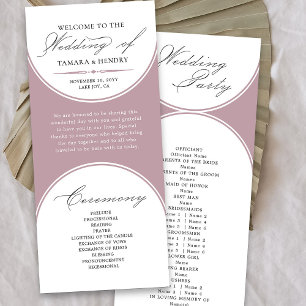 Elegantes Script Dusty Rose Arch Wedding Program