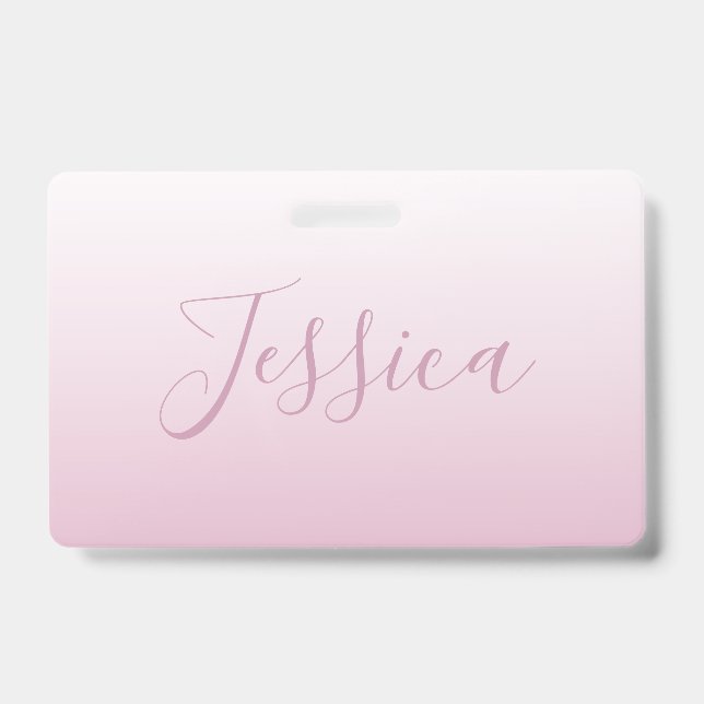 Elegantes Script & Editable Pink (beliebige Farbe) Ausweis (Vorderseite)