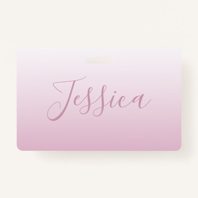Elegantes Script & Editable Pink (beliebige Farbe) Ausweis (Vorderseite)