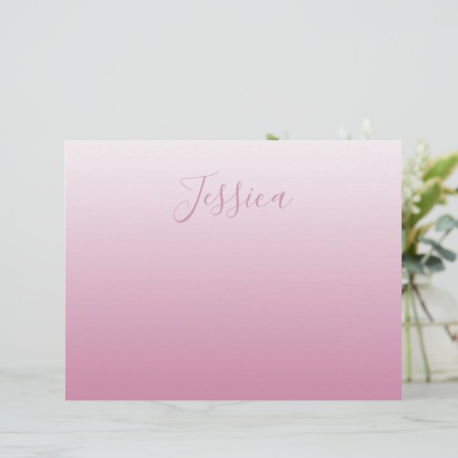 Elegantes Script & Editable Pink (beliebige Farbe) Briefbogen (Stehend Vorderseite)