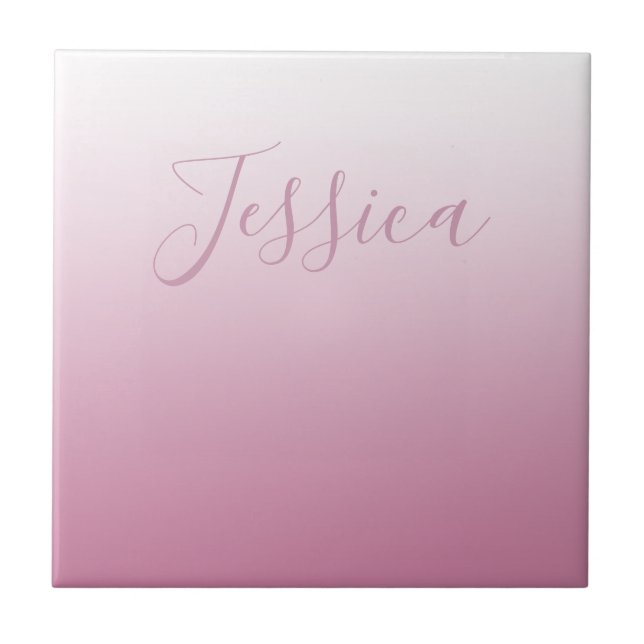 Elegantes Script & Editable Pink (beliebige Farbe) Fliese (Vorderseite)