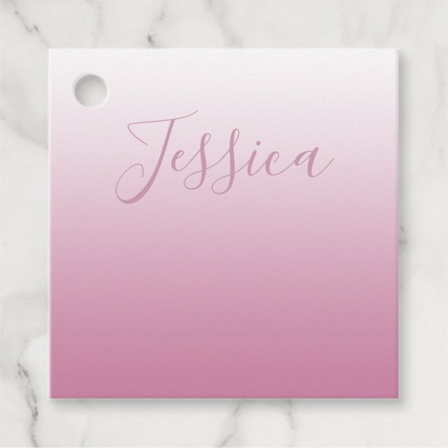 Elegantes Script & Editable Pink (beliebige Farbe) Geschenkanhänger (Vorderseite)