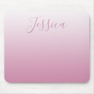 Elegantes Script & Editable Pink (beliebige Farbe) Mousepad