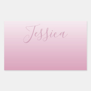 Elegantes Script & Editable Pink (beliebige Farbe) Rechteckiger Aufkleber