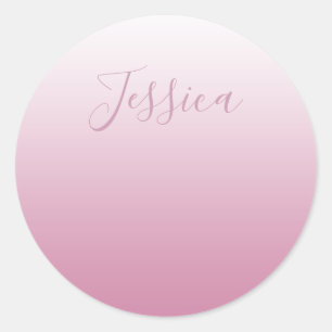 Elegantes Script & Editable Pink (beliebige Farbe) Runder Aufkleber