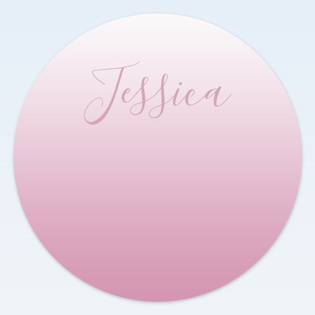 Elegantes Script & Editable Pink (beliebige Farbe) Runder Aufkleber (Von Creator hochgeladen)