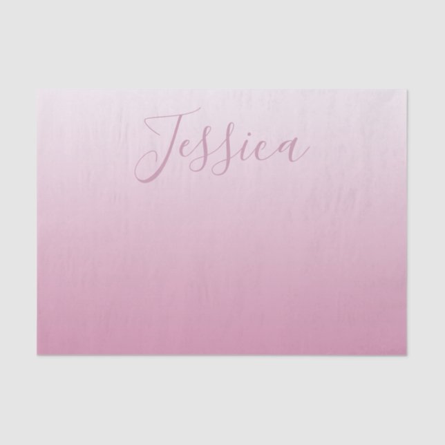 Elegantes Script & Editable Pink (beliebige Farbe) Seidenpapier (Vorderseite)