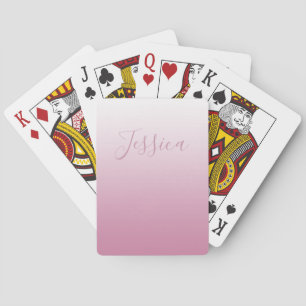 Elegantes Script & Editable Pink (beliebige Farbe) Spielkarten