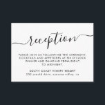 Elegantes Script Einfache Minimalistische Hochzeit Begleitkarte<br><div class="desc">Einfache Minimalistische,  elegante,  handgeschriebene,  schwarz-weiße Hochzeitsempfangskarte.</div>