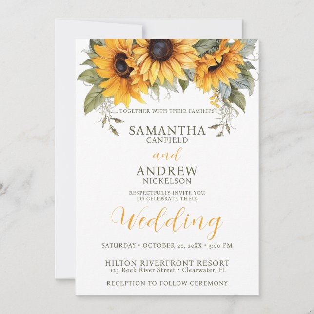 Elegantes Script - Einladung zur Hochzeit von Sonn (Vorderseite)