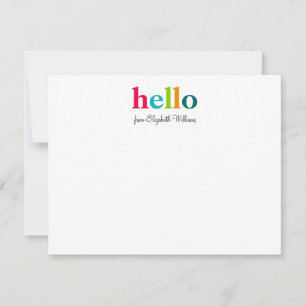 Elegantes Script farbenfrohe Atmosphäre Hallo Mitteilungskarte