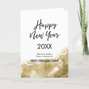 Elegantes Script Festive Gold Glitzer Business Fot Feiertagskarte