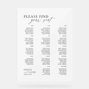 Elegantes Script finden Sie Ihren Sitz Hochzeitssy Acrylschild