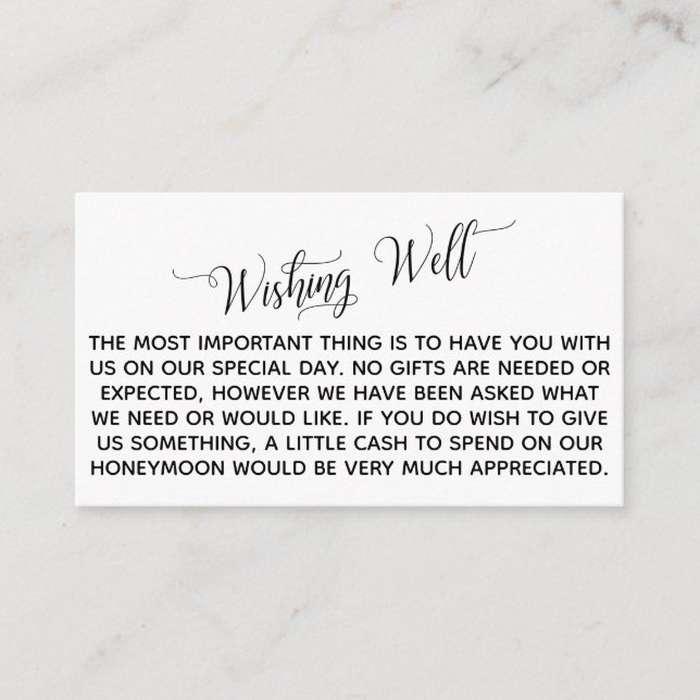 Elegantes Script Flitterwochen Gute Wünsche Begleitkarte (Vorderseite)