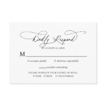 Elegantes Script floral Dusty Blue Wedding Rsvp