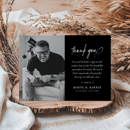 Elegantes Script-Foto Beerdigung Dankeskarte