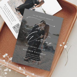 Elegantes Script-Foto-Budget Einladung zur Hochzei