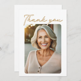 Elegantes Script-Foto Geburtstag Dankeskarte
